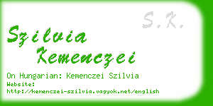 szilvia kemenczei business card